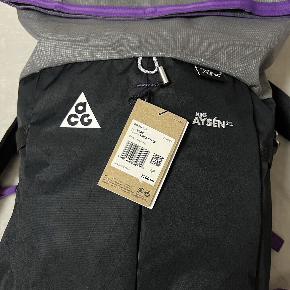 Nike ACG Aysen Day Pack Backpack Black Gray Trail Hiking Travel DV4054 010 New - Picture 5 of 10